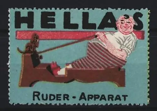 Reklamemarke Hellas, Ruder-Apparat, Rudergerät mit Hund