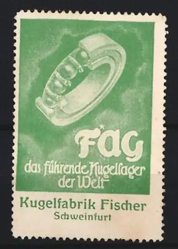 Reklamemarke Schweinfurt, FAG Kugellager, Kugellager-Ring