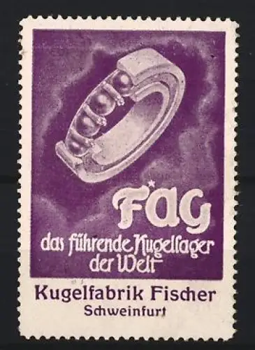 Reklamemarke Schweinfurt, Das führende Kugellager der Welt, Kugellager