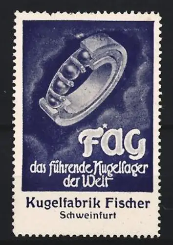 Reklamemarke Schweinfurt, Das führende Kugellager der Welt, Kugellager