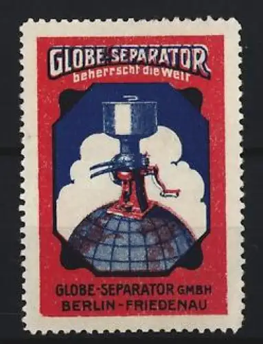 Reklamemarke Berlin-Friedenau, Globe Separator, Separator auf Globus