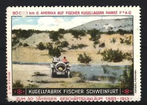 Reklamemarke Schweinfurt, Kugelfabrik Fischer, Jubiläum 1883-1913