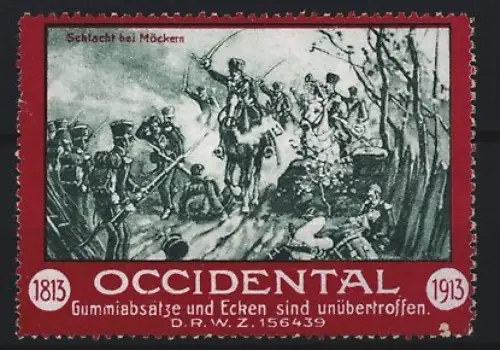 Reklamemarke Occidental, Gummiabsätze und Ecken, Schlacht bei Möckern