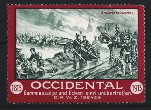 Reklamemarke Occidental, Gummiabsätze und Ecken, Schlacht bei Wachau
