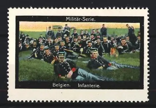 Reklamemarke Belgien, Belgische Infanterie im Feld