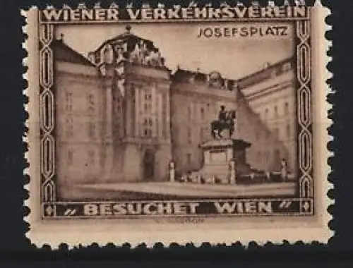 Reklamemarke Wien, Besuchet Wien, Josefsplatz-Statue