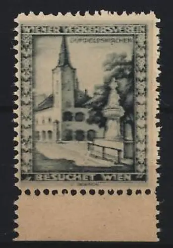 Reklamemarke Wien, Besuchet Wien, Gumpoldskirchen, Kirche und Denkmal