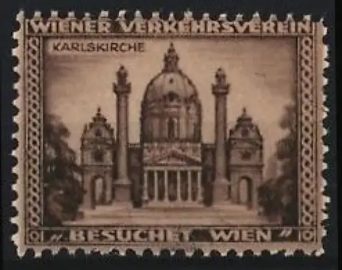 Reklamemarke Wien, Besucht Wien, Karlskirche