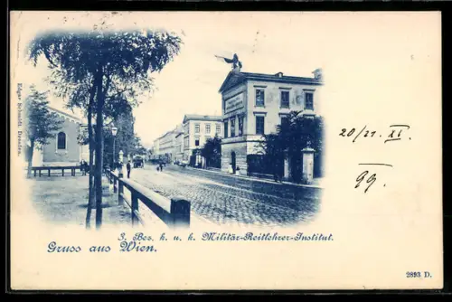 AK Wien, K. u. k. Militär-Reitlehrer-Institut, Strassenansicht