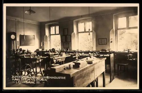 AK Karlstein a /d Thaya, Bundeslehranstalt der Uhrenindustrie, Lehrsaaal III.
