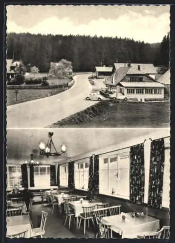AK Puchenstuben, Gasthaus Wastl am Wald Maria Buder, Aussenansicht und Speisesaal