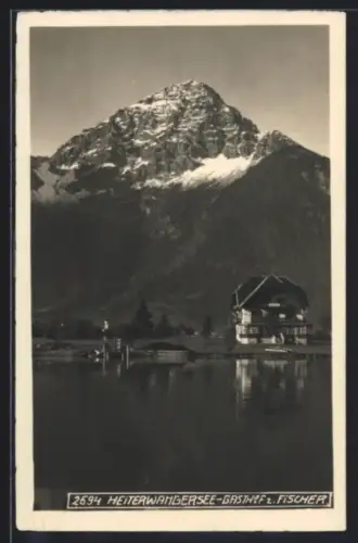 AK Heiterwangersee, Gasthof zum Fischer, See mit Bergpanorama