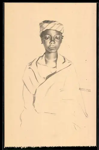 Künstler-AK sign. Eduardo Malta: Paris, Exposition internationale 1937, Rosinha - Guinée