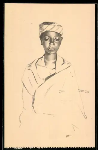 Künstler-AK sign. Eduardo Malta: Paris, Exposition internationale 1937, Rosinha - Guinée