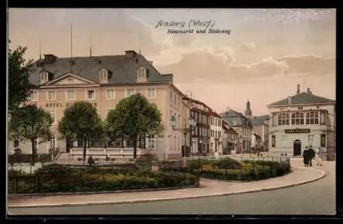 AK Arnsberg /Westf., Partie am Neumarkt und Steinweg