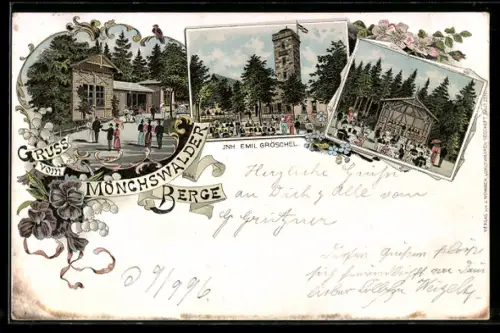 Lithographie Wilthen, Mönchswalder Berge, Wachturm