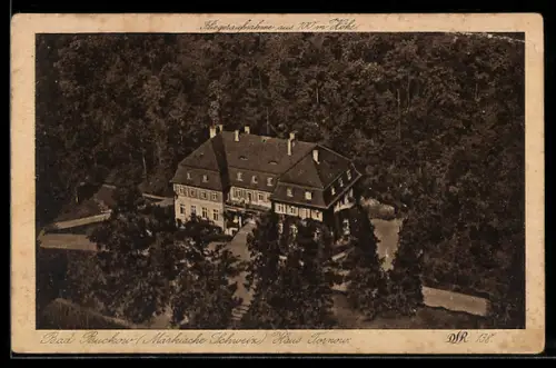 AK Bad Buckow /Märkische Schweiz, Blick auf Haus Tornow vom Flugzeug aus