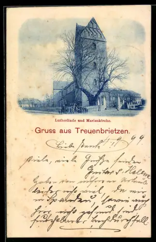 AK Treuenbrietzen, Lutherlinde, Marienkirche