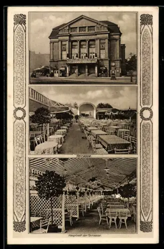 AK Magdeburg, Zentral-Theater, Hauptzelt der Terrasse
