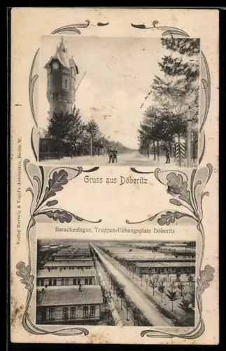AK Döberitz, Truppen-Übungsplatz, Wasserturm, Barackenlager