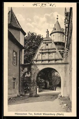 AK Wiesenburg /Mark, Schloss Wiesenburg, Männchen Tor