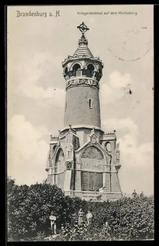 AK Brandenburg a. H., Kriegerdenkmal auf dem Marienberg