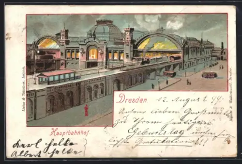 AK Dresden, Partie am Hauptbahnhof