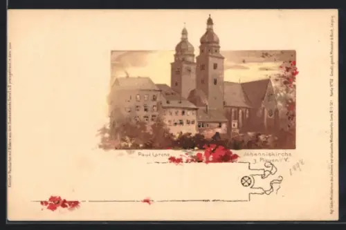 Künstler-AK Plauen i. V., Johanniskirche