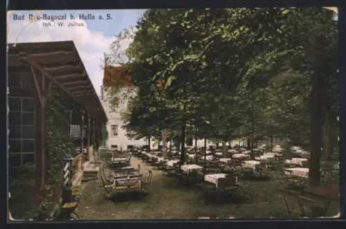 AK Bad Neu-Ragoczi b. Halle, Restaurant mit Garten, Inh. W. Julius