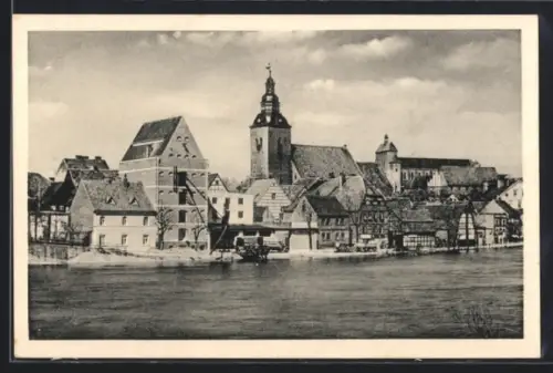 AK Havelberg, Blick zum Getreidesilo von Walter Ulrich