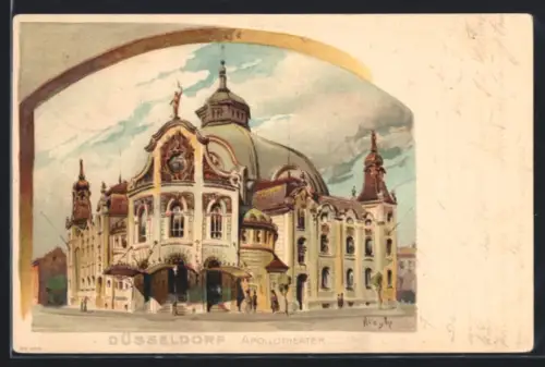 AK Düsseldorf, Totalansicht vom Apollotheater