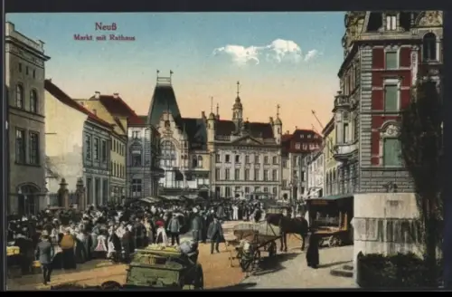 AK Neuss, Markt mit Rathaus