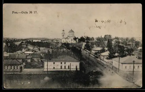 AK Ufa, Blick auf die Stadt mit Kathedrale