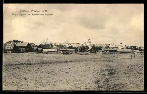 AK Pensa, Blick auf die Stadt vom Ural-Bahnhof aus