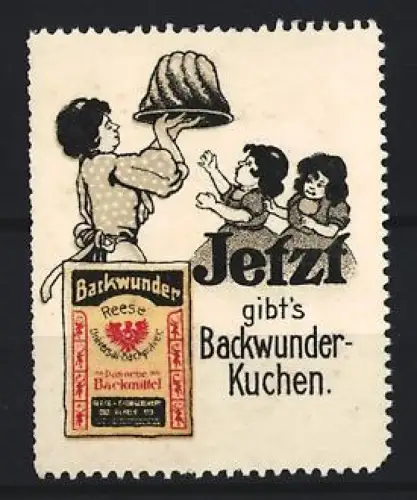 Reklamemarke Hameln, Reese Gesellschaft, Backpulver, Backmischung und Gugelhupf