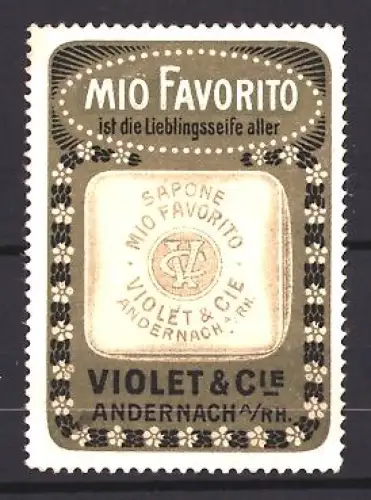Reklamemarke Andernach, Mio Favorito, Seife, Seifenstück