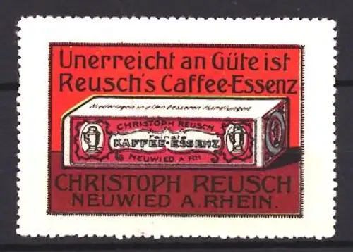 Reklamemarke Neuwied, Christoph Reusch, Kaffee-Essenz, Kaffeepackung