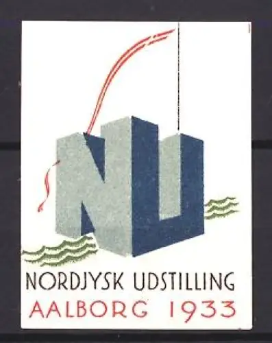 Reklamemarke Aalborg, Nordjysk Udstilling 1933, Würfel mit NU-Initialen