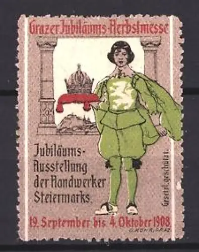 Reklamemarke Graz, Jubiläums-Ausstellung der Handwerker Steiermarks, Krone