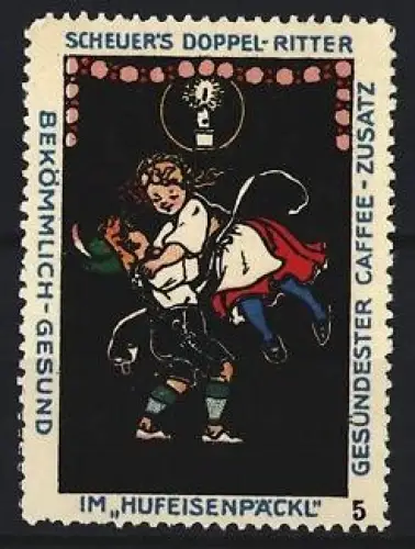 Reklamemarke Scheuer, Kaffee-Zusatz, Marke Doppel-Ritter, Tanzendes Paar