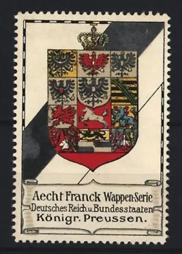 Reklamemarke Aecht Franck, Kaffeefabrik, Wappen-Serie, Wappen mit Krone