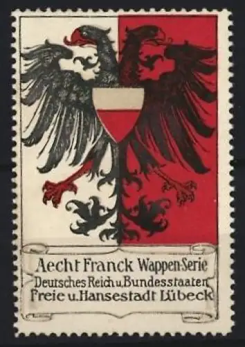 Reklamemarke Aecht Franck, Kaffeefabrik, Wappen-Serie, Doppeladler