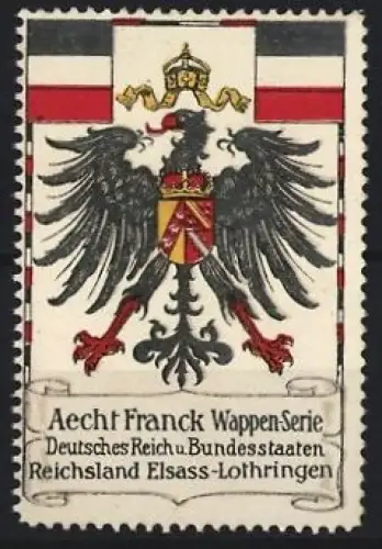 Reklamemarke Aecht Franck, Kaffeefabrik, Wappen-Serie, Kaiseradler