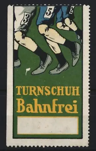 Reklamemarke Bahnfrei, Turnschuhe, Laufende Beine