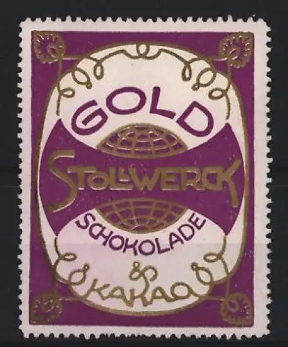 Reklamemarke Stolwerck, Schokolade, Weltkugel-Symbol