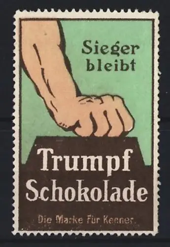 Reklamemarke Trumpf, Schokolade, Angespannter Unterarm