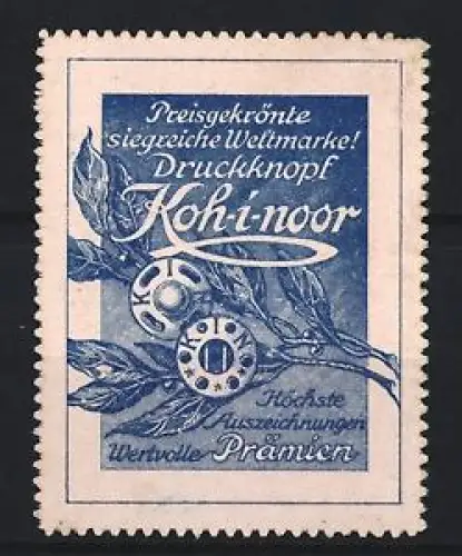 Reklamemarke Koh-i-noor, Druckknopf, Knöpfe an einem Zweig