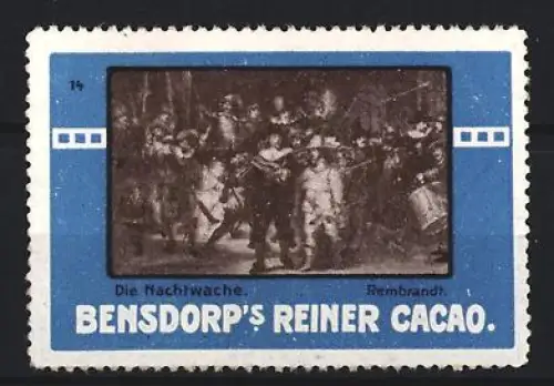 Reklamemarke Bensdorp, Kako und Schokolade, Die Nachtwache von Rembrandt