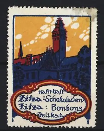 Reklamemarke Zitza Schokoladen und Bonbons, Burgsilhouette