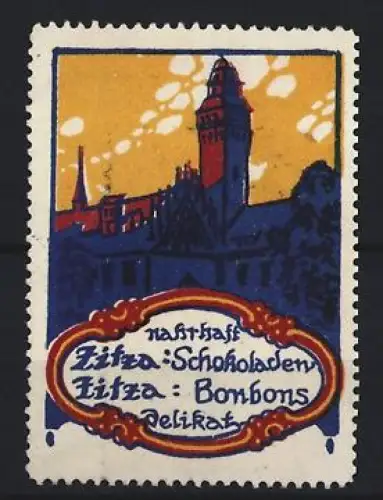 Reklamemarke Zitza Schokoladen & Bonbons, Schlossansicht